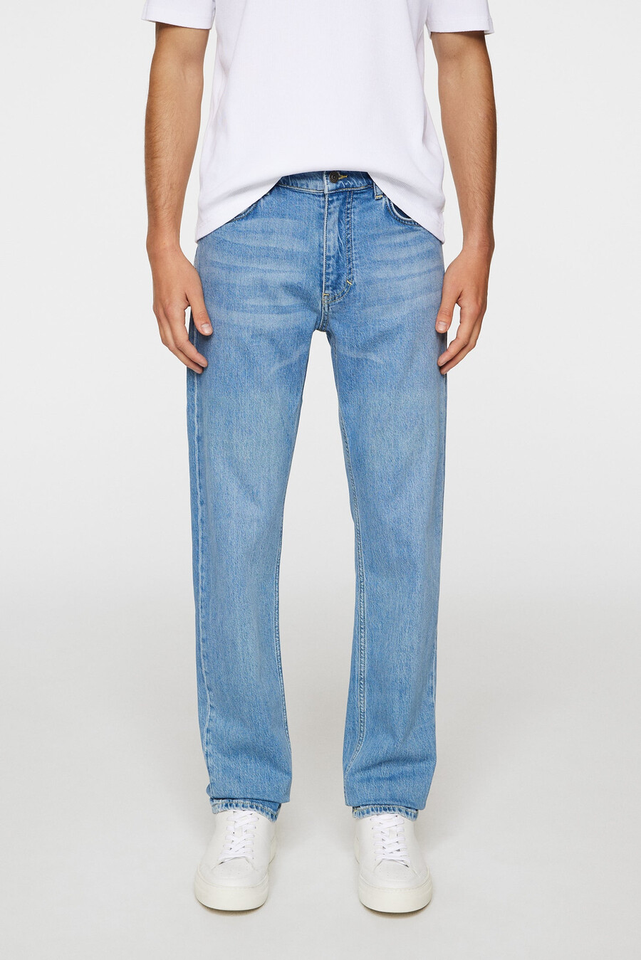 calça jeans slim jax com lavagem clara