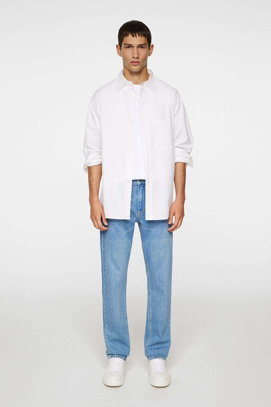 calça jeans slim jax com lavagem clara