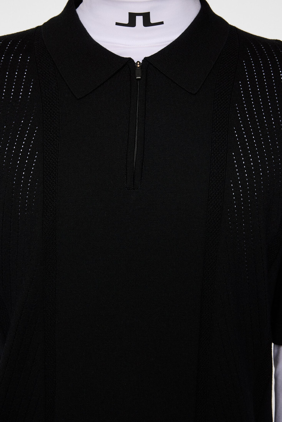 polo de malha com zíper remy structure