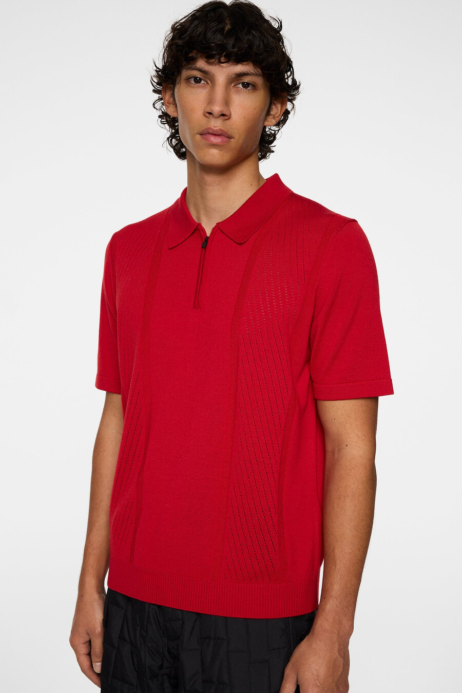 polo de malha com zíper remy structure