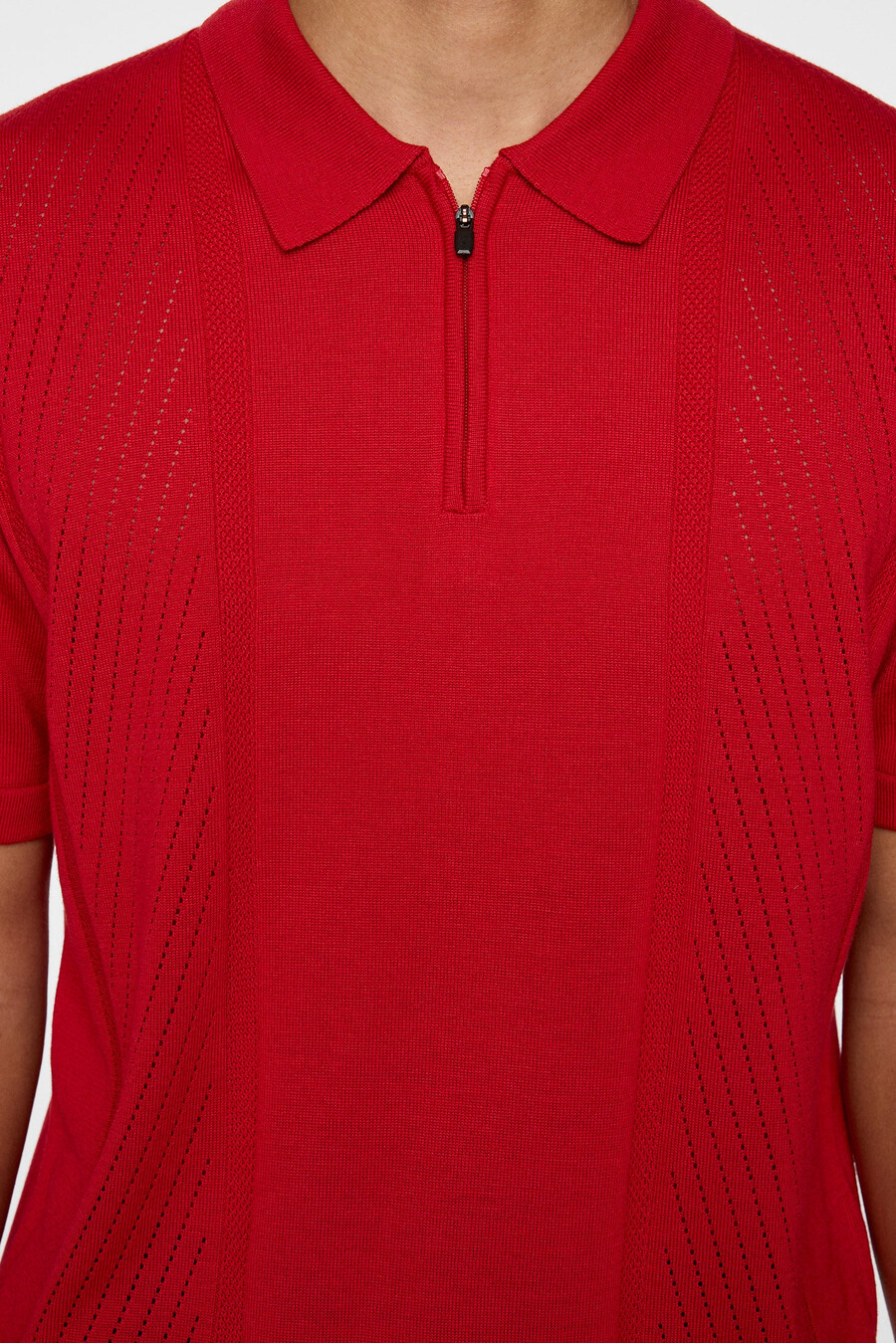 polo de malha com zíper remy structure