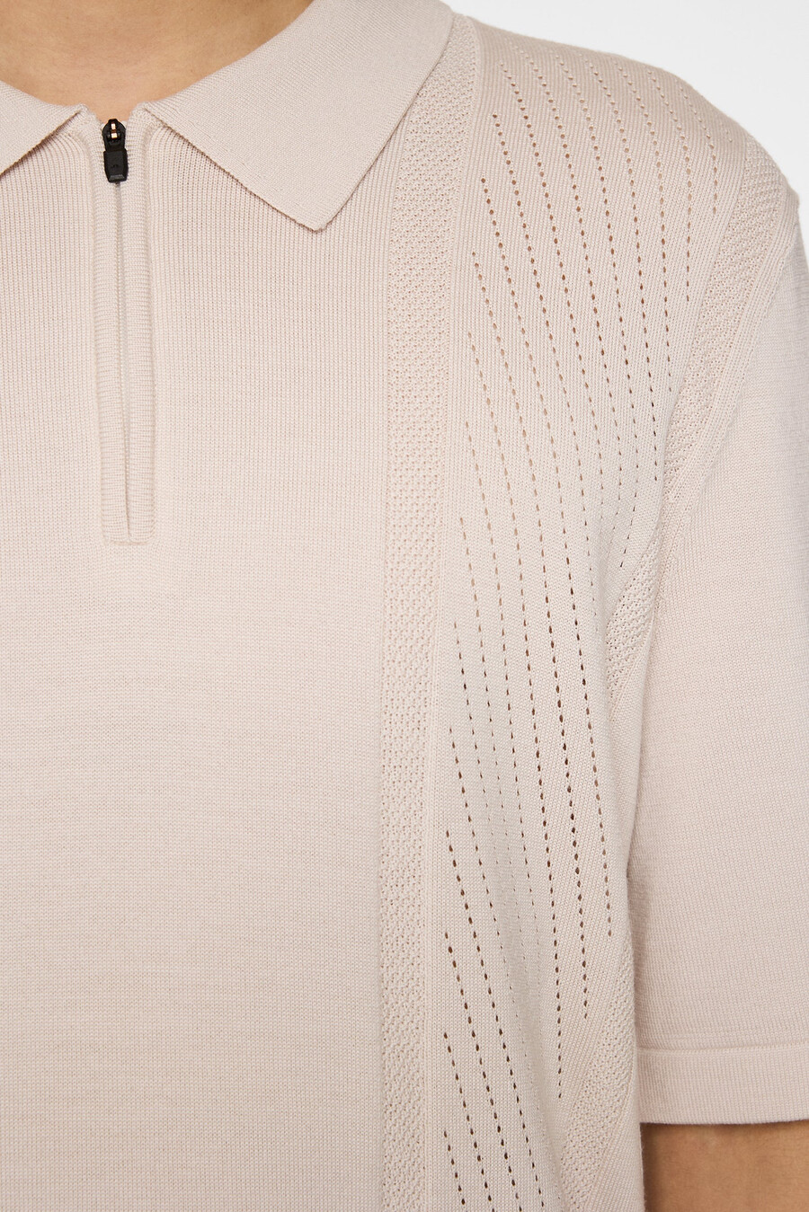 polo de malha com zíper remy structure