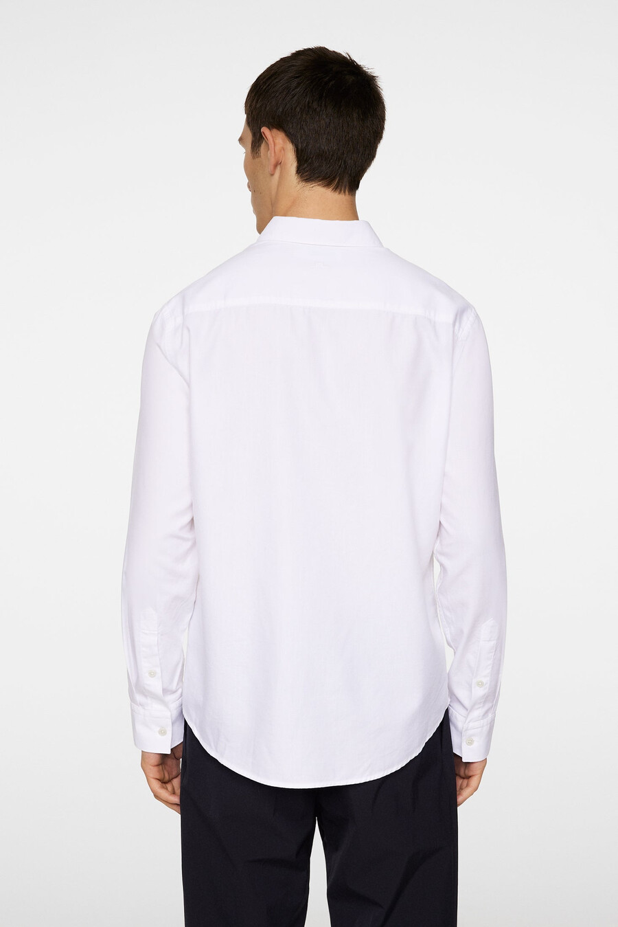 camisa slim de manga longa em algodão e tencel