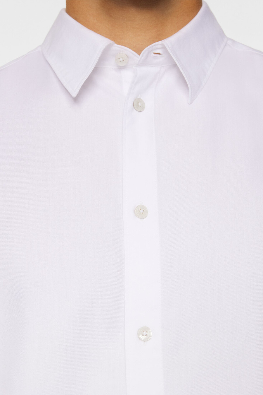 camisa slim de manga longa em algodão e tencel