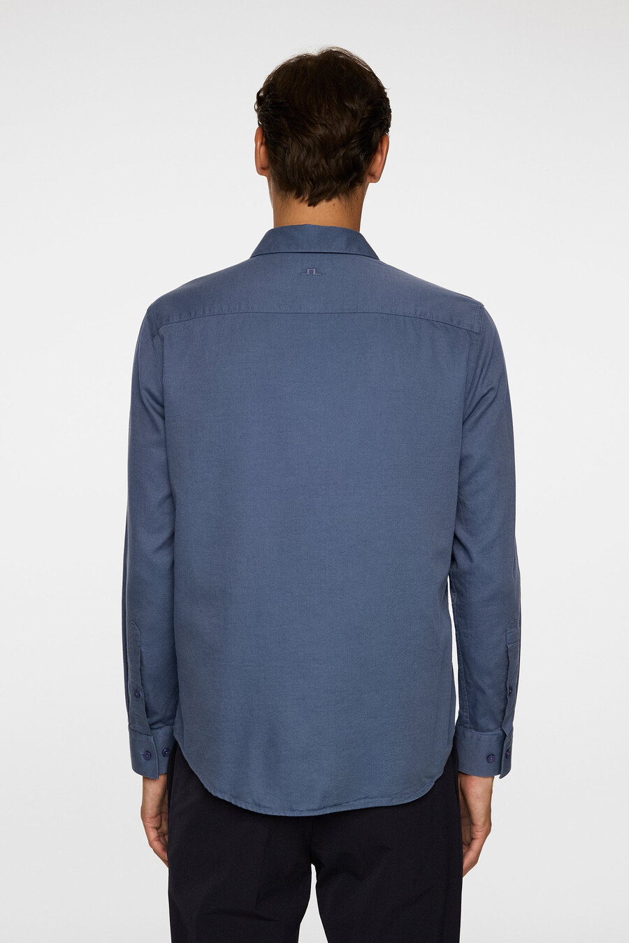 camisa slim de manga longa em algodão e tencel