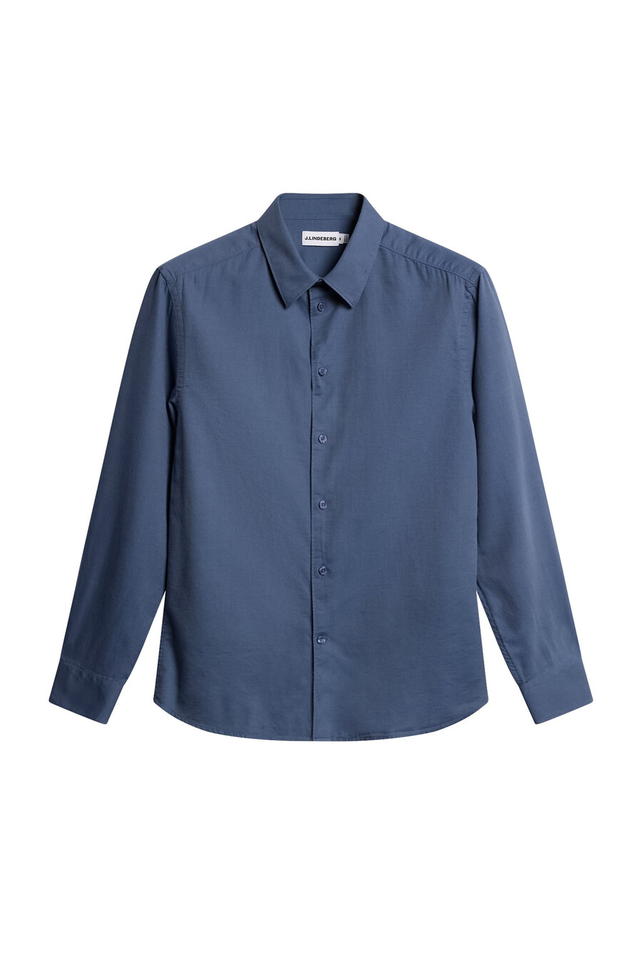 camisa slim de manga longa em algodão e tencel