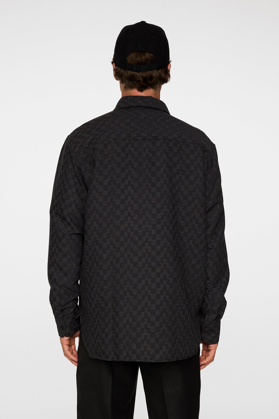 camisa jacquard de manga comprida