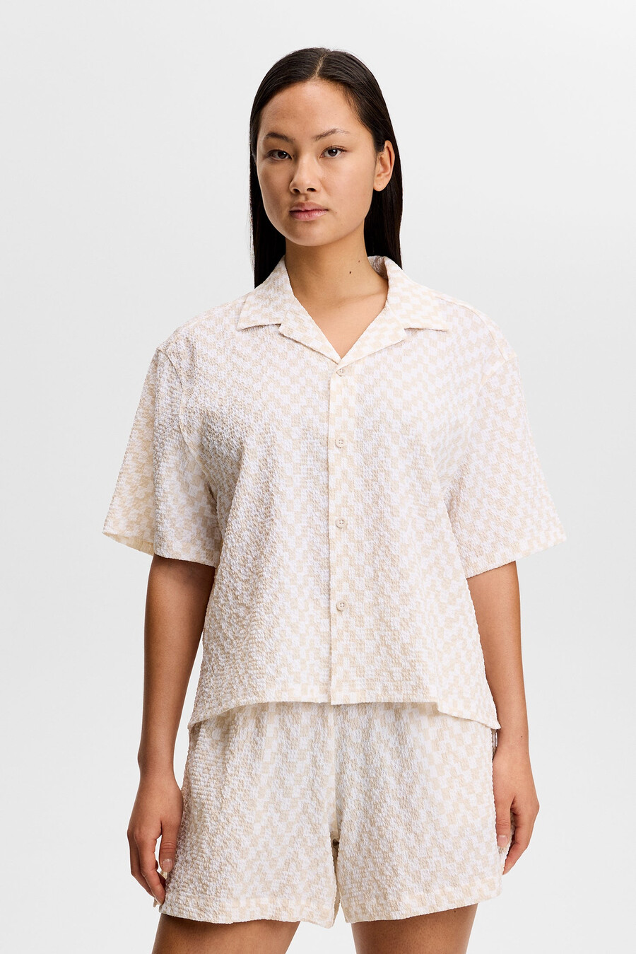 camisa de náilon texturizado liv